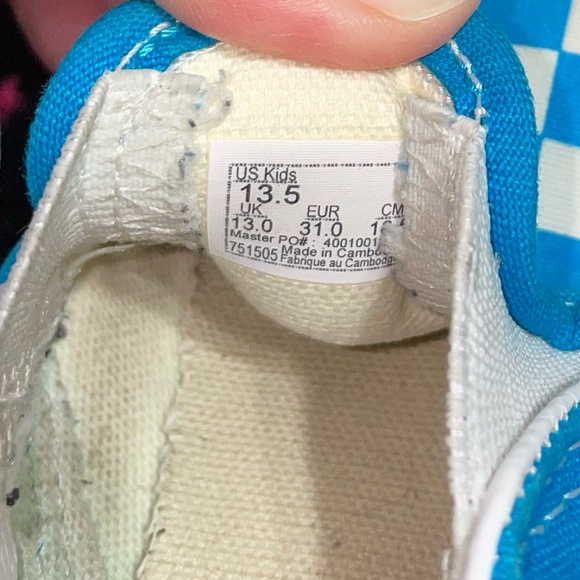 Vans little kids, size 13.5 checker slip-ons, Flame metallic silver slip-ons 🔥 - Picture 9 of 15